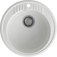 Мойка для кухни врезная GranFest GF-R520 52х52см глубина чаши 20см, мрамор, иней, с сифоном