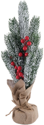 Украшение настольное Елочка 40см с красными ягодами, SYSPS-0823005