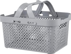 Корзинка д/хранения с ручками Plast Team Stockholm 15л 27х20,3х35см без крышки, серый ПП