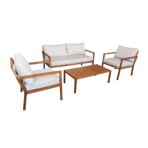 Набор садовой мебели Белладжо (столик+2 кресла+диван), алюминий/текстиль, бежевый, CMP-1403.146