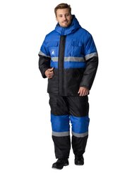 Костюм зимний Профи с п/к (васильковый+черный) р.56-58/182-188 с логотипом УК Столица