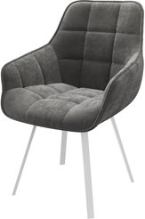 Стул кухонный Mamadoma Romeo b28 46х43х87см велюр/металл, серый/белый, поворотный