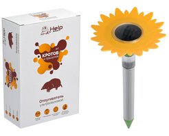 Отпугиватель кротов Help ультразвуковой с фонариком 16х36см на солнечной батарее