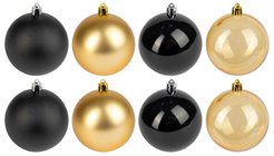 Набор шаров 8шт 8см чёрный+золото SYQA-012274