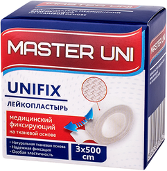 Лейкопластырь Master Uni Unifix 3х500см на тканевой основе