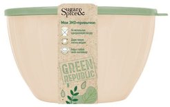 Салатник Sugar&Spice Green Republic 21,9х10,4см 2,8л с крышкой лён ПП