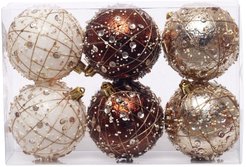 Набор шаров 6шт 8см, кофе+шампань+белый, SYQC1-0125283