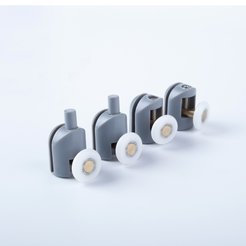 Ролики IDDIS 966S23GR6DZ 2 верхних, 2 нижних, одинарные, D=23мм, серый, стекло 5-6мм