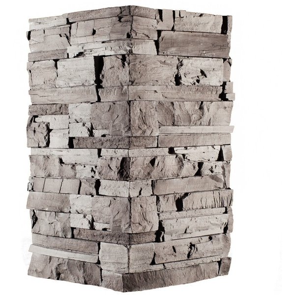 Плитка цементная декоративная Фьорд Лэнд 208-85 угловая,цвет серый (1,8 пог.м.)