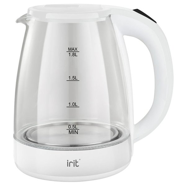Чайник электрический Irit IR-1910 1500Вт 1,8л стекло, белый