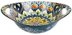 Салатник овальный с ручками Arabesque 600мл 22,5х15х6,5см зеленый, фарфор