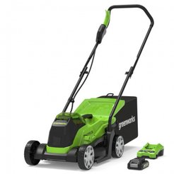 Газонокосилка аккумуляторная Greenworks 33 см GD24LM33K2 24.0В 1х2Ач ширина среза 33см h25-75мм V30л