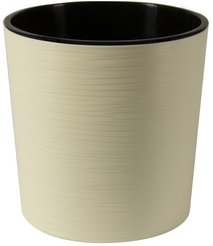 Кашпо пластиковое Вега d30см h30см v17,2л, ваниль, с вкладкой