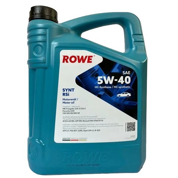 Масло моторное Rowe Hightec Synt RSi SAE 5W-40 синтетическое 4л 