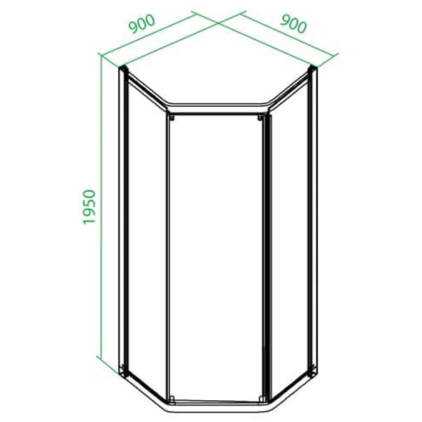 Ограждения душевое Parly ZEP91 (90х90х197) прозрачное стекло,низкий поддон 12см