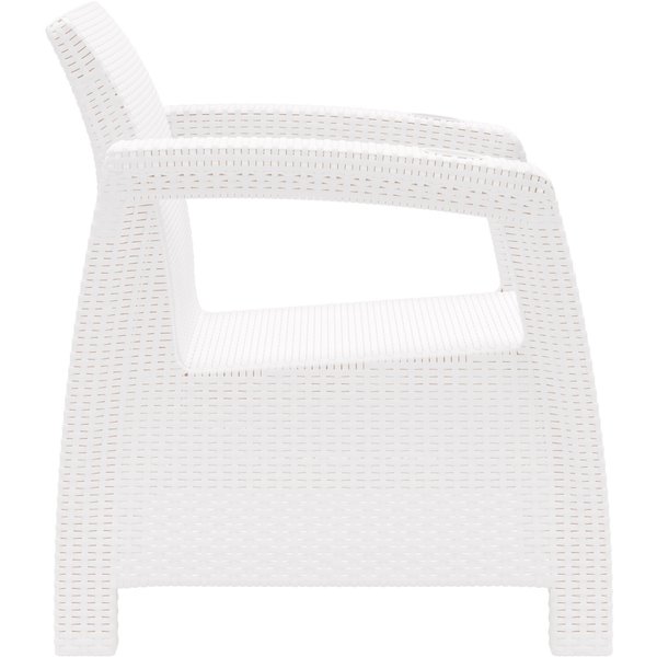 Кресло Ротанг-плюс 730х700х790мм ротанг искуственный белый М8417