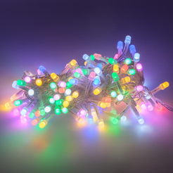 Электрогирлянда внутренняя Нить Fantasy 9м 180LED, мультиколор микс 2, контролер, прозрачный кабель