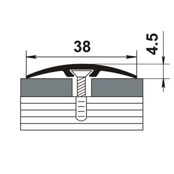 Порог одноуровневый B2 38х900мм скрытое крепление Дуб серена графит (П09)