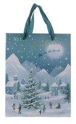 Пакет бумажный новогодний Зимние забавы 23х18х10см 210г, SYLPD23-007