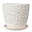 Горшок бетонный Камешки d18см h15см v2,2л, бутон, белый