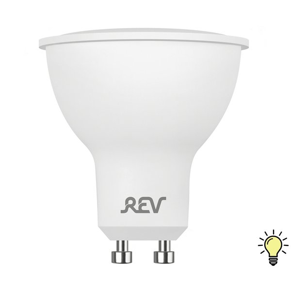 Лампа светодиодная REV 5Вт GU10 3000K тёплый свет