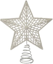 Верхушка елочная Звезда 24х19см белый/глиттер, SYSDX-3524018