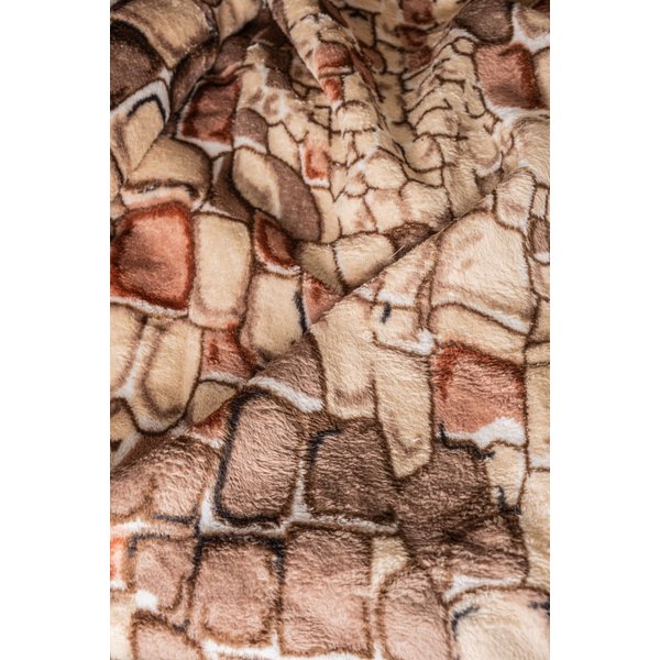 Плед из микрофайбера с рисунком камушки 120х150см коричневый 