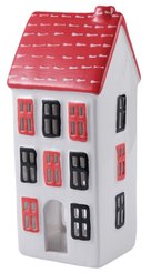 Фигурка керамическая Домик 19см, красно-белый, SYTCC-3823269