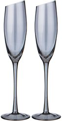 Набор бокалов д/шампанского Lefard Daisy Blue 180мл 2шт стекло