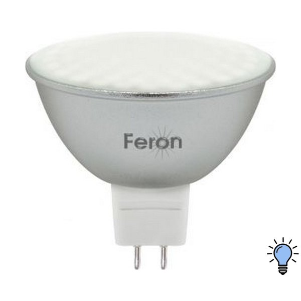 Лампа светодиодная Feron 7Вт G5.3 6400К свет холодный белый