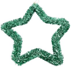 Украшение Звезда из мишуры 38см зелёный SYLHC-1622247