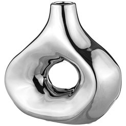 Ваза керамическая серебро 20,5х8,5х18,5см