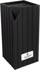 Подставка д/ножей универсальная Agness Best 12х12х23см пластик, черный