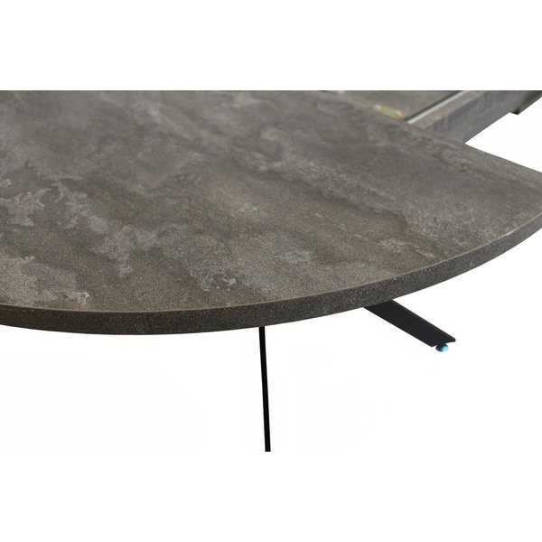 Стол обеденный раздвижной Нант D1000/1310х750мм круглый, ЛДСП/металл, железный камень/черный