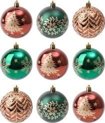 Набор шаров 9шт 8см, кофе+зеленый, EUSYQB-0124313