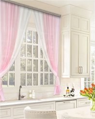 Комплект штор для кухни Лидия 250х155см св.розовый