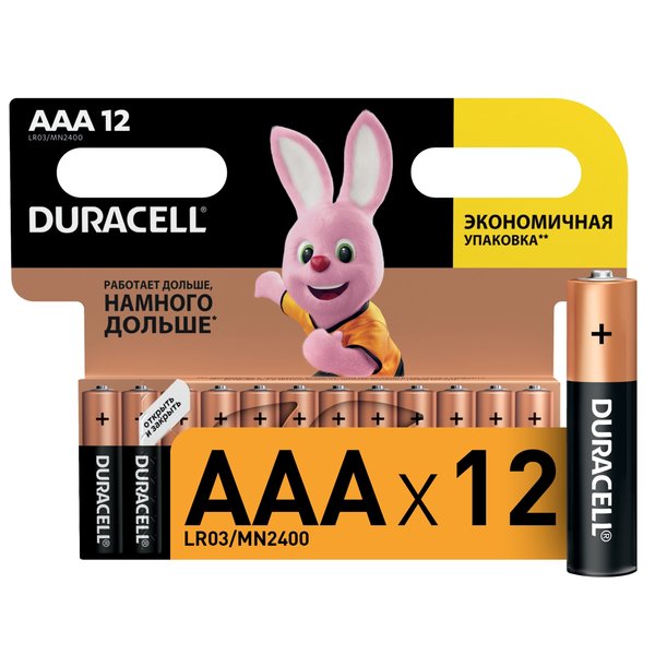 Батарейка алкалиновая Duracell Basic ААА/LR03 12шт