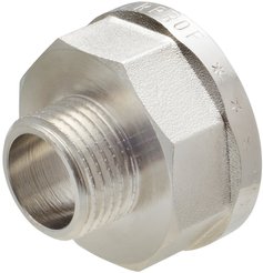 Переходник латунный с ребордой 1"х1/2" внутренняя-наружная резьба