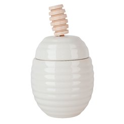 Банка д/меда Nouvelle Home Naturel 290мл 9х9х11см фарфор, ложка бамбук
