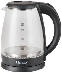 Чайник электрический Qually ZY-303/308 1500Вт 1,8л стекло, черный