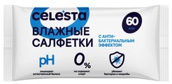 Салфетки влажные Celesta 60шт с антибактериальным эффектом