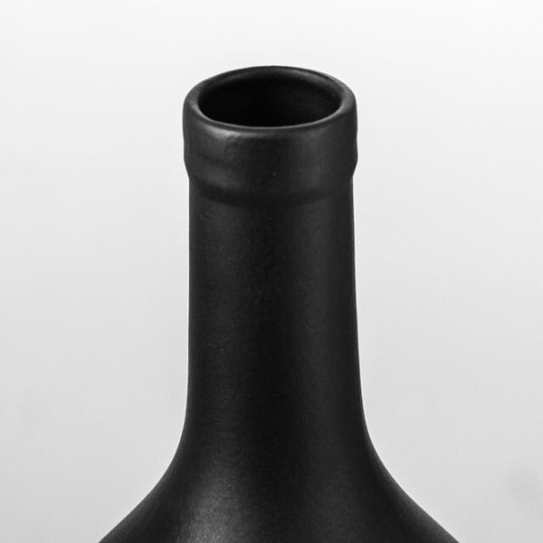 Ваза керамическая, коллекция Бельдиби, высота 25см, цвет черный, матовый, 3946463
