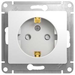 Розетка встраиваемая Schneider Electric Glossa с заземлением с з/ш цвет белый