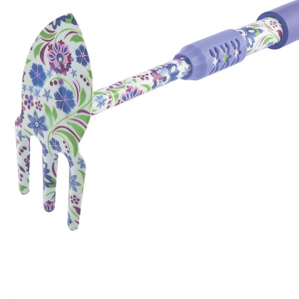 Мотыжка комбинированная лепесток, трехзубая удлиненная,обрезиненная рукоятка Pal