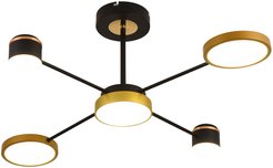 Люстра светодиодная 52W Ritter NOTTE 51595 5 звездное небо черный/золото с пультом ДУ