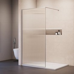 Перегородка душевая RGW WA-08 NEW (120*195) хром, ребристое, 8 мм (EasyClean)