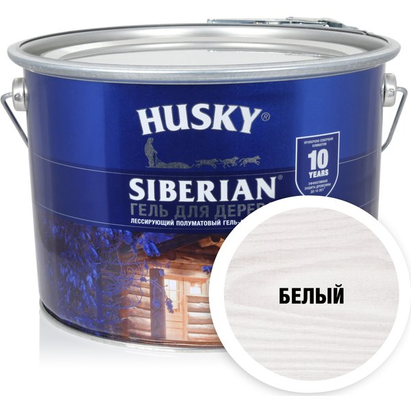 Антисептик-гель Husky Siberian полуматовый белый 9л