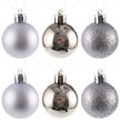 Набор шаров 6шт 4см, серебро (глянец: 2шт, матовые: 2шт, глиттер: 2шт), SYQA-0123121-5