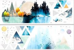 Наклейка пластик интерьерная Природа и геометрия 5139583 набор 2 листа 30х90см