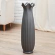 Ваза керамическая напольная Геометрия бутон 16х60см серая     